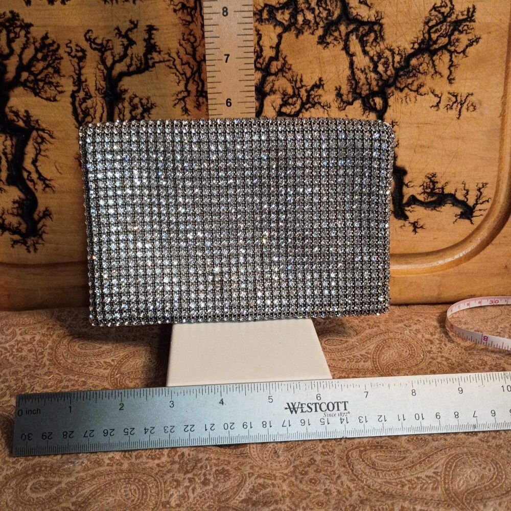 VTG Walborg Aurora Borealis Rhinestone Clutch Bag Hong Kong Mid Century Wedding